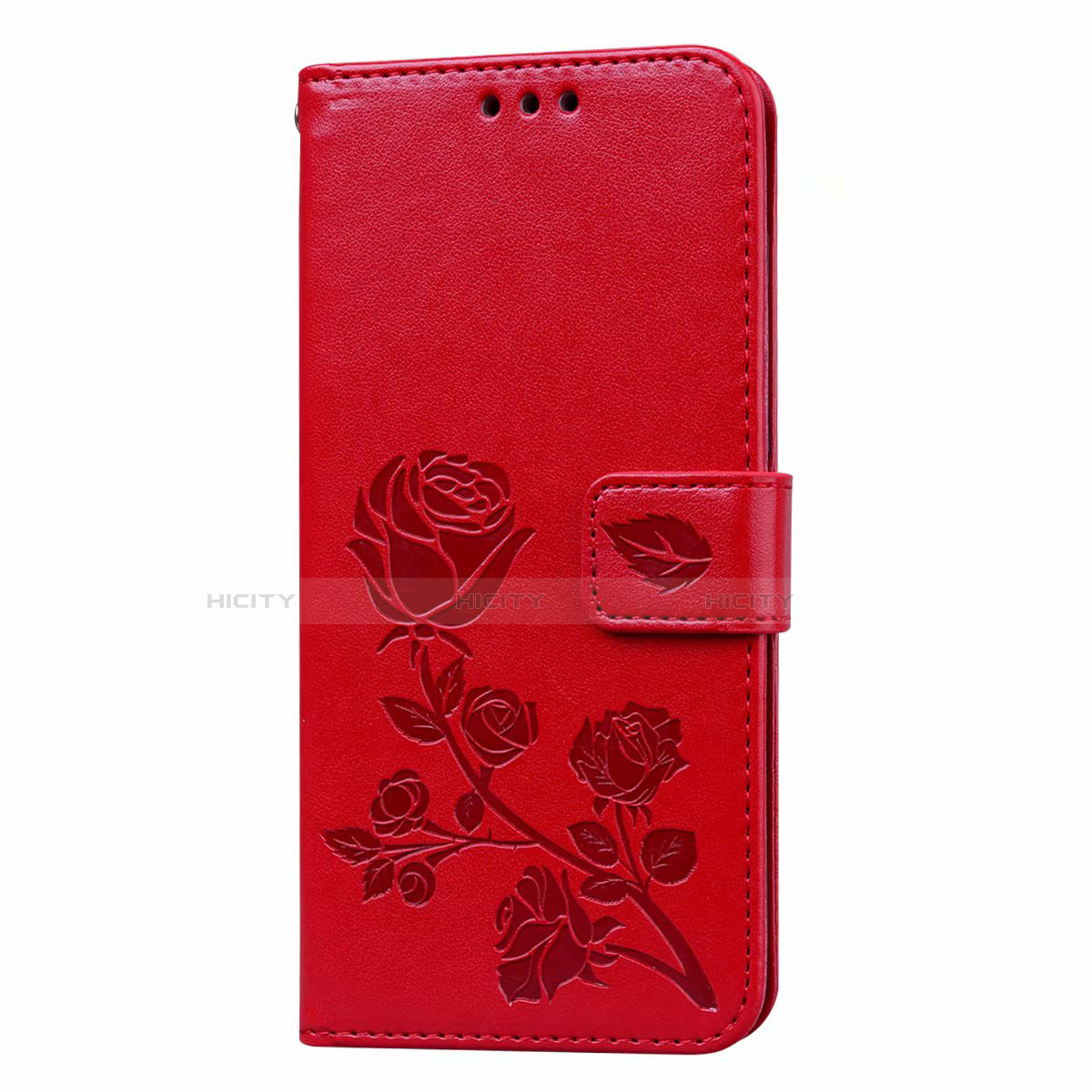 Custodia Portafoglio In Pelle Cover con Supporto T21 per Huawei P40 Rosso