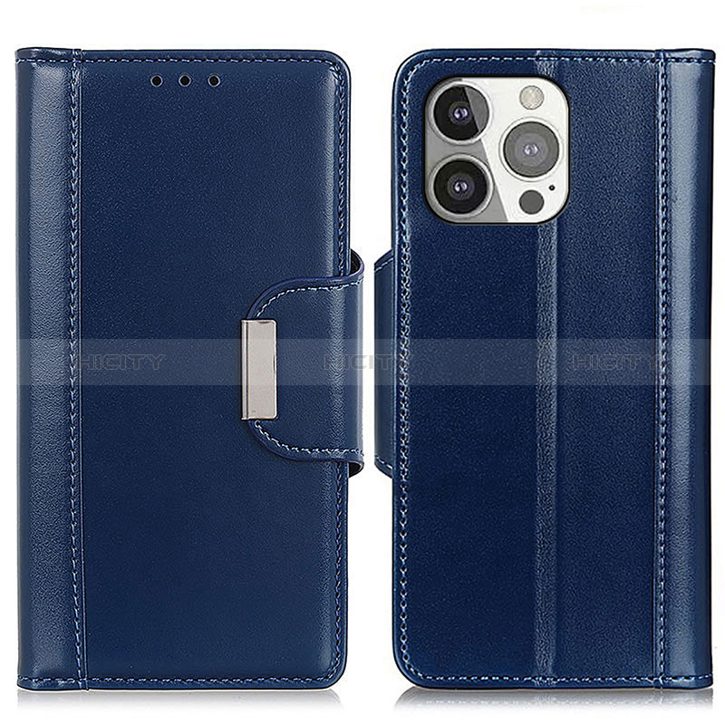 Custodia Portafoglio In Pelle Cover con Supporto T22 per Apple iPhone 14 Pro Max Blu