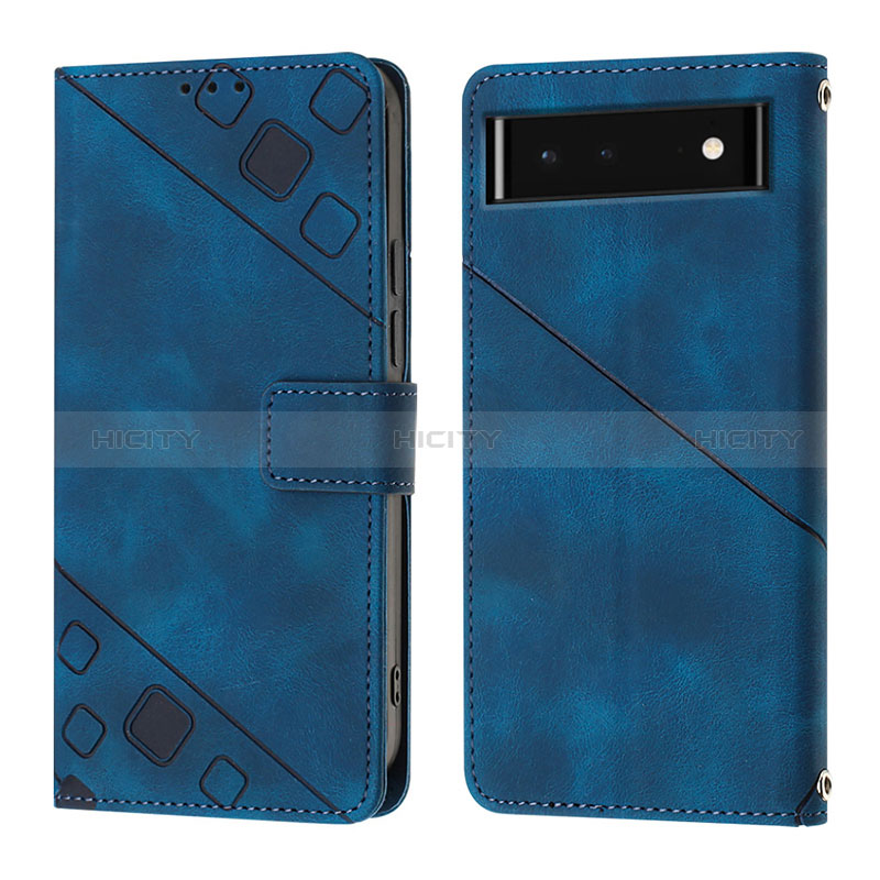 Custodia Portafoglio In Pelle Cover con Supporto Y01B per Google Pixel 6 5G