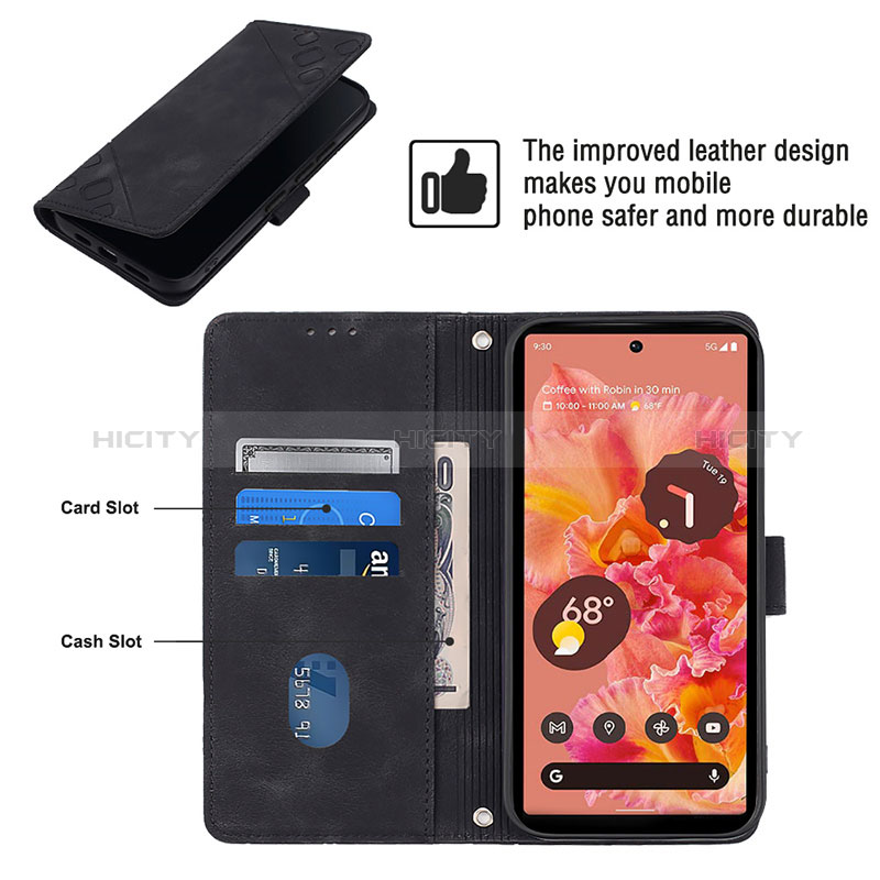 Custodia Portafoglio In Pelle Cover con Supporto Y01B per Google Pixel 6 5G