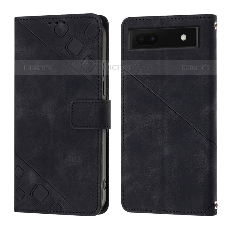 Custodia Portafoglio In Pelle Cover con Supporto Y01B per Google Pixel 6a 5G Nero