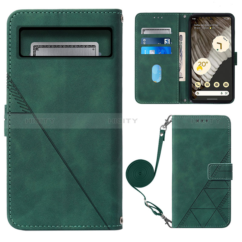 Custodia Portafoglio In Pelle Cover con Supporto Y01B per Google Pixel 8 Pro 5G Verde