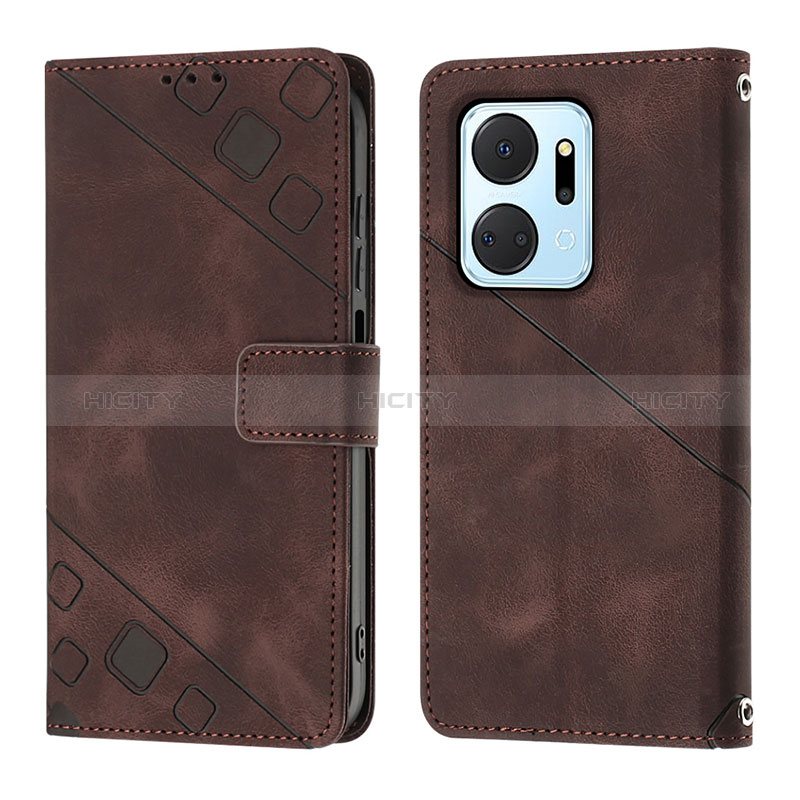 Custodia Portafoglio In Pelle Cover con Supporto Y01B per Huawei Honor X7a