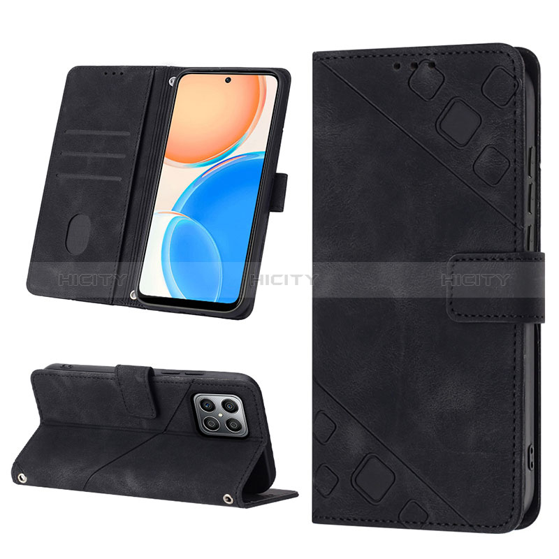 Custodia Portafoglio In Pelle Cover con Supporto Y01B per Huawei Honor X8 4G