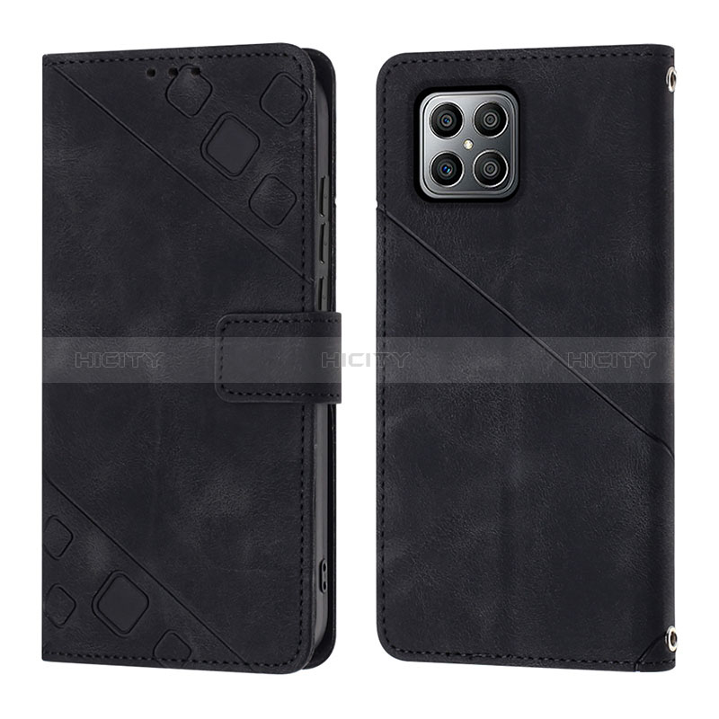 Custodia Portafoglio In Pelle Cover con Supporto Y01B per Huawei Honor X8 4G Nero