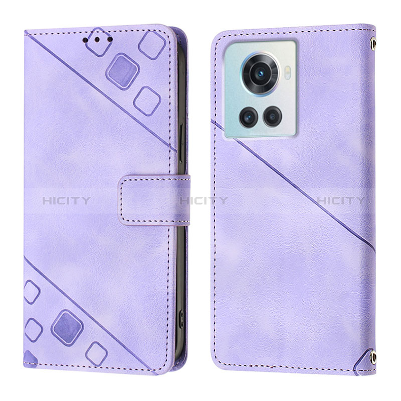 Custodia Portafoglio In Pelle Cover con Supporto Y01B per OnePlus 10R 5G Viola