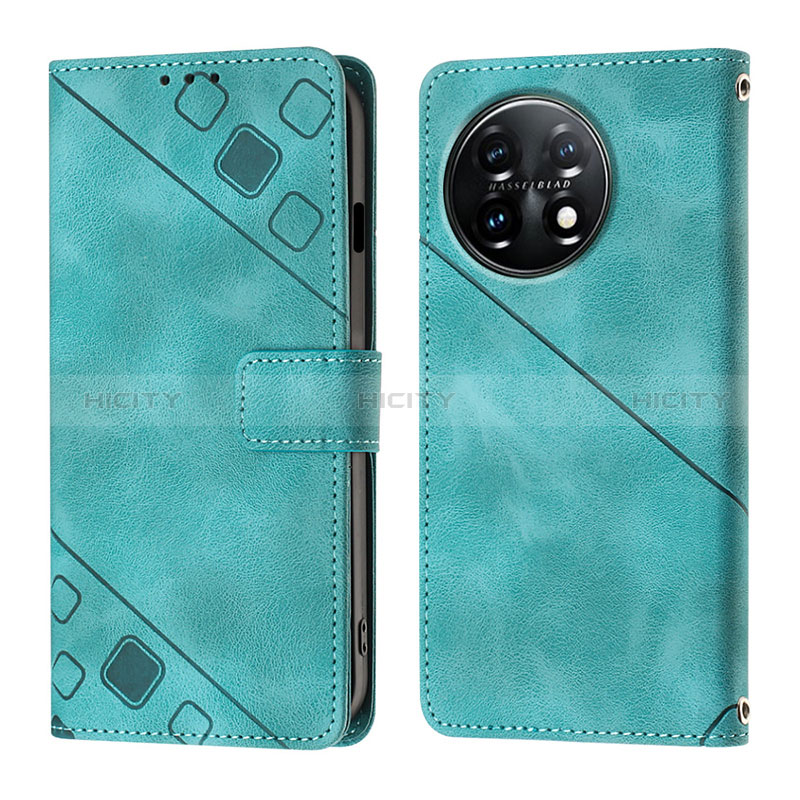 Custodia Portafoglio In Pelle Cover con Supporto Y01B per OnePlus 11 5G Verde