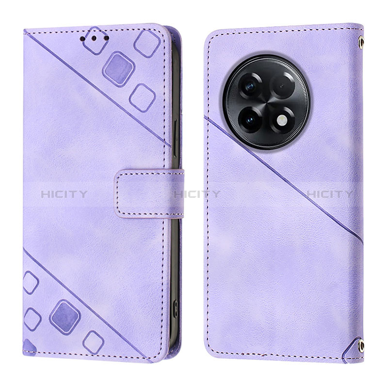 Custodia Portafoglio In Pelle Cover con Supporto Y01B per OnePlus 11R 5G Viola