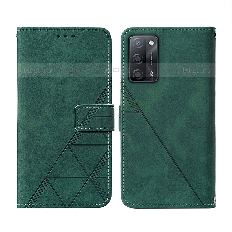 Custodia Portafoglio In Pelle Cover con Supporto Y01B per Oppo A53s 5G Verde