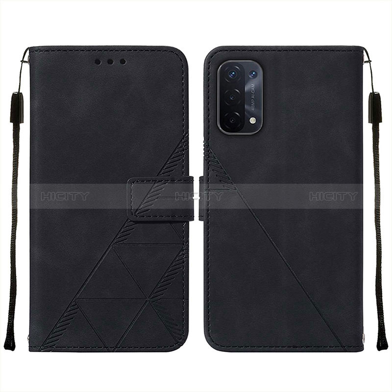 Custodia Portafoglio In Pelle Cover con Supporto Y01B per Oppo A54 5G Nero