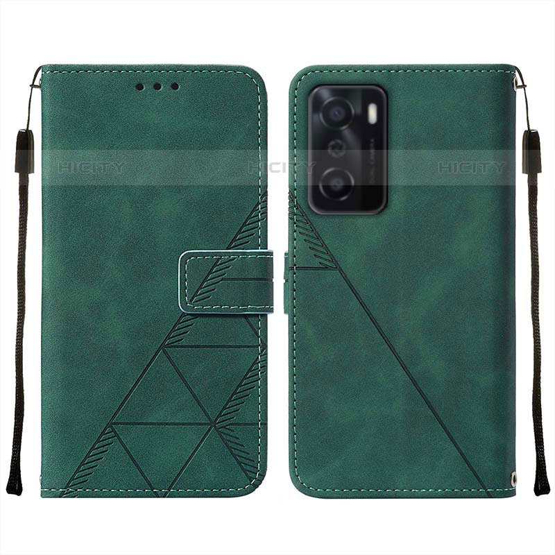 Custodia Portafoglio In Pelle Cover con Supporto Y01B per Oppo A55S 5G Verde