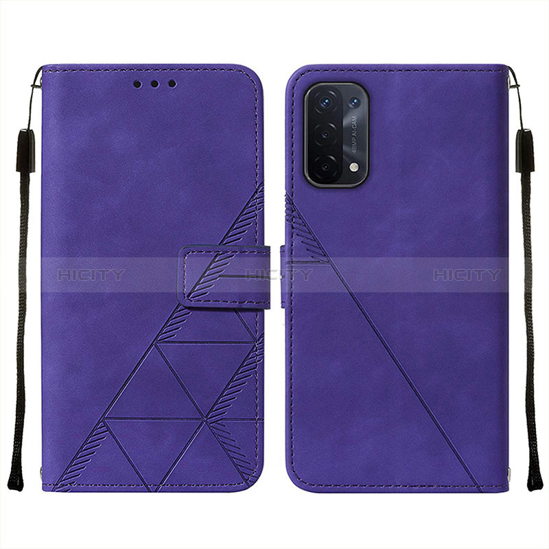 Custodia Portafoglio In Pelle Cover con Supporto Y01B per Oppo A74 5G Viola