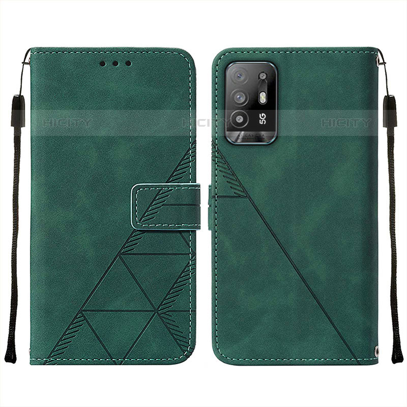 Custodia Portafoglio In Pelle Cover con Supporto Y01B per Oppo A94 5G Verde