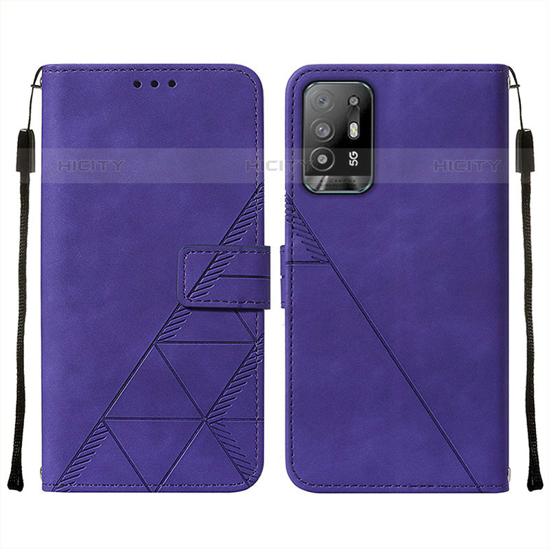 Custodia Portafoglio In Pelle Cover con Supporto Y01B per Oppo A94 5G Viola