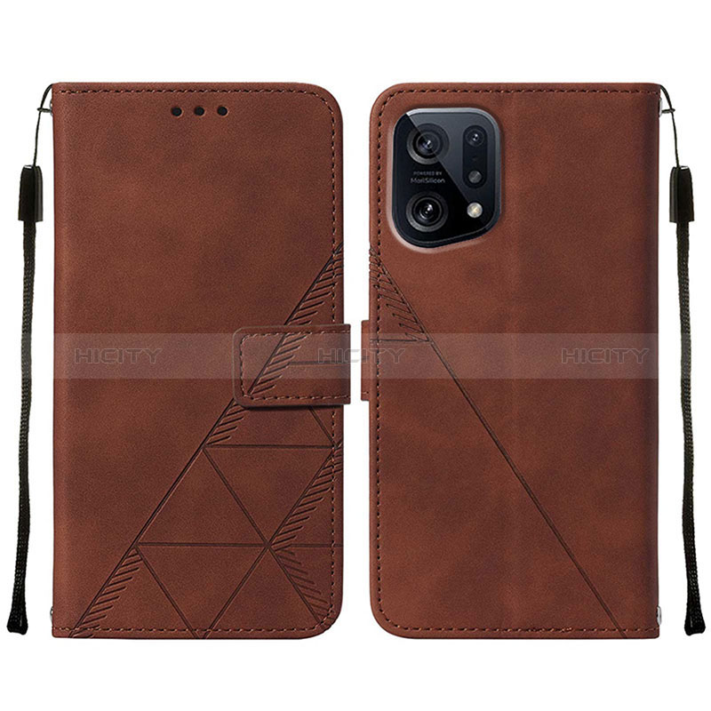 Custodia Portafoglio In Pelle Cover con Supporto Y01B per Oppo Find X5 5G