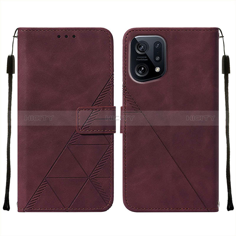 Custodia Portafoglio In Pelle Cover con Supporto Y01B per Oppo Find X5 5G