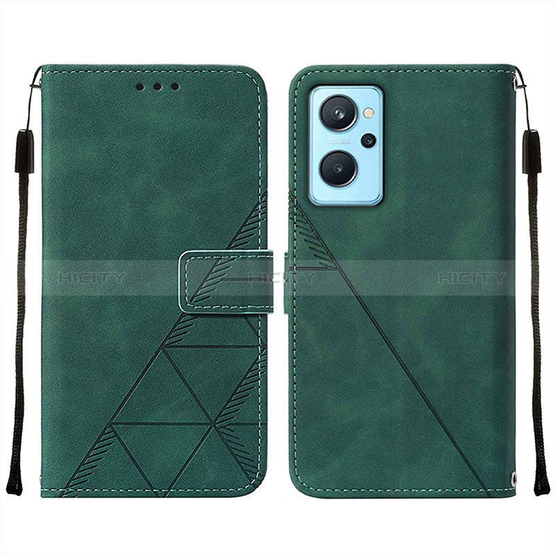 Custodia Portafoglio In Pelle Cover con Supporto Y01B per Oppo K10 4G Verde