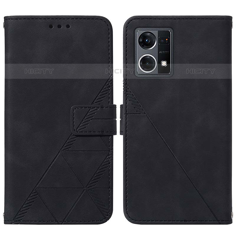 Custodia Portafoglio In Pelle Cover con Supporto Y01B per Oppo Reno7 4G Nero