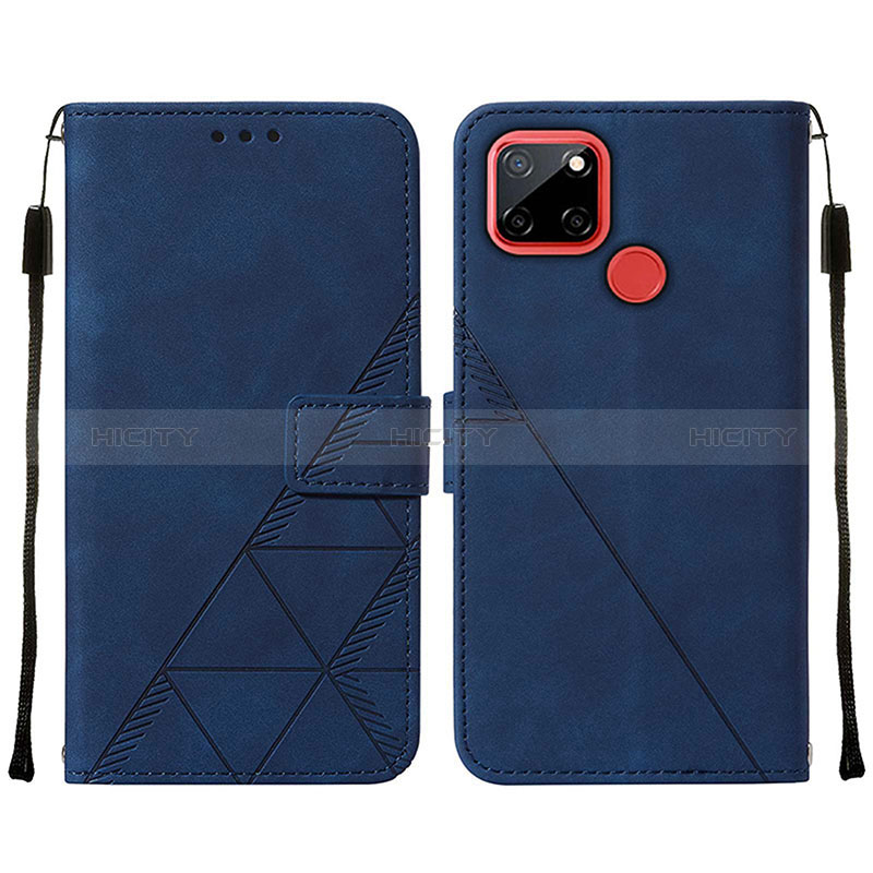 Custodia Portafoglio In Pelle Cover con Supporto Y01B per Realme 7i RMX2193 Blu