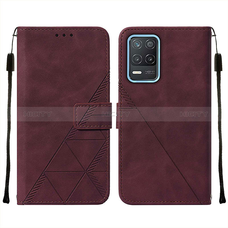 Custodia Portafoglio In Pelle Cover con Supporto Y01B per Realme 8 5G Rosso