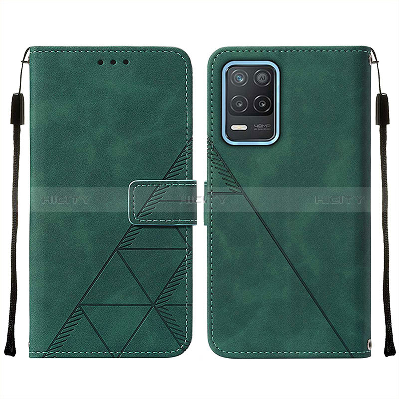 Custodia Portafoglio In Pelle Cover con Supporto Y01B per Realme 8 5G Verde