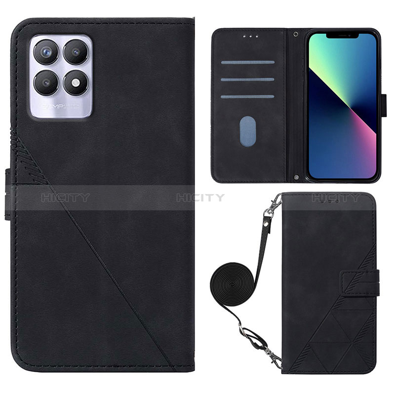 Custodia Portafoglio In Pelle Cover con Supporto Y01B per Realme 8i Nero