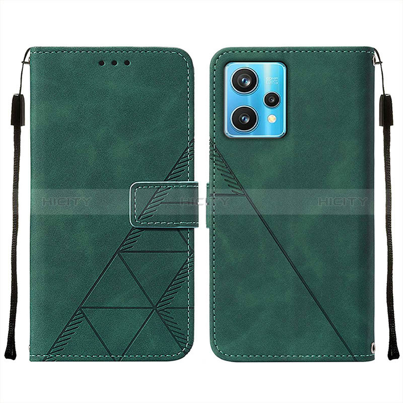 Custodia Portafoglio In Pelle Cover con Supporto Y01B per Realme 9 4G Verde