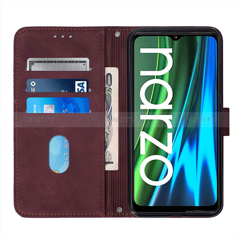 Custodia Portafoglio In Pelle Cover con Supporto Y01B per Realme C20