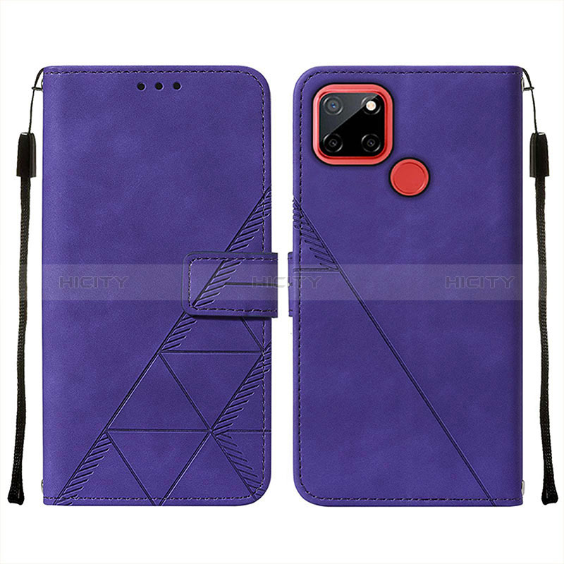 Custodia Portafoglio In Pelle Cover con Supporto Y01B per Realme C25S Viola