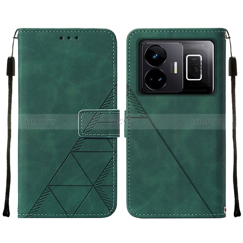 Custodia Portafoglio In Pelle Cover con Supporto Y01B per Realme GT Neo5 240W 5G Verde