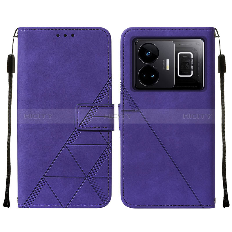 Custodia Portafoglio In Pelle Cover con Supporto Y01B per Realme GT Neo5 240W 5G Viola