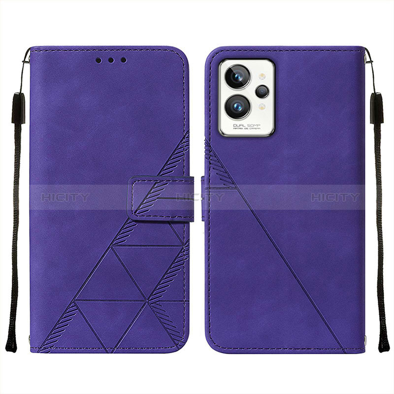 Custodia Portafoglio In Pelle Cover con Supporto Y01B per Realme GT2 Pro 5G Viola