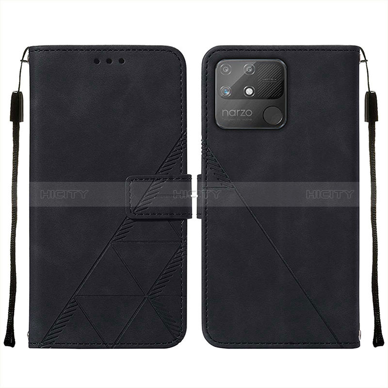 Custodia Portafoglio In Pelle Cover con Supporto Y01B per Realme Narzo 50A Nero