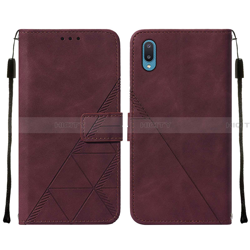 Custodia Portafoglio In Pelle Cover con Supporto Y01B per Samsung Galaxy A02