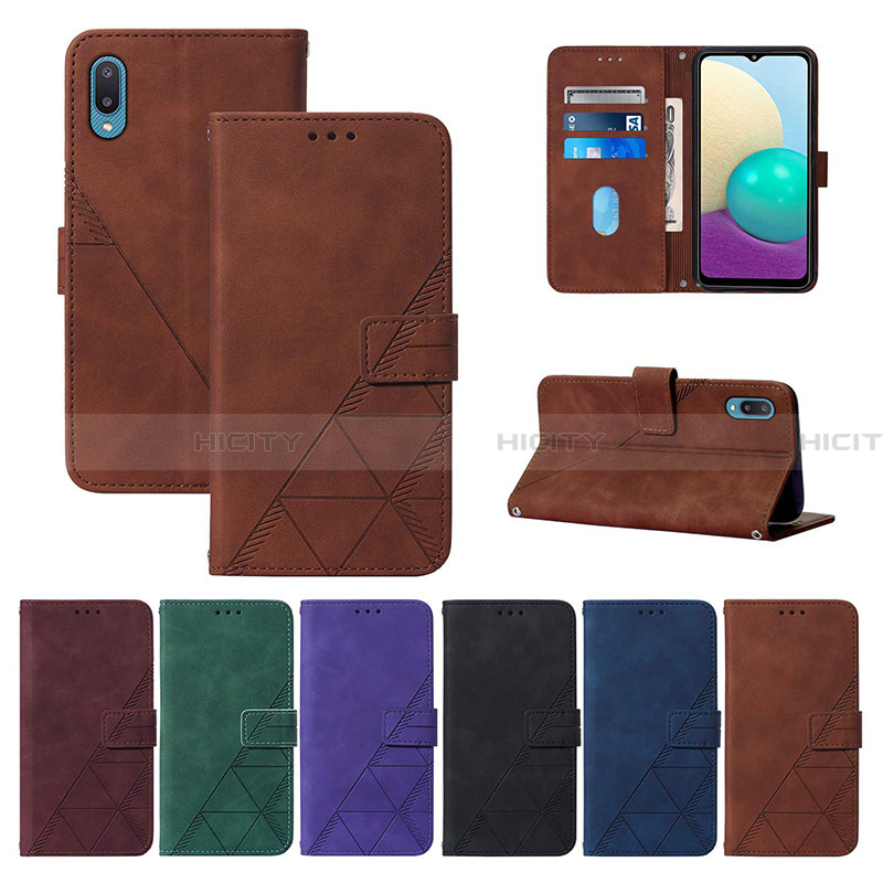 Custodia Portafoglio In Pelle Cover con Supporto Y01B per Samsung Galaxy A02