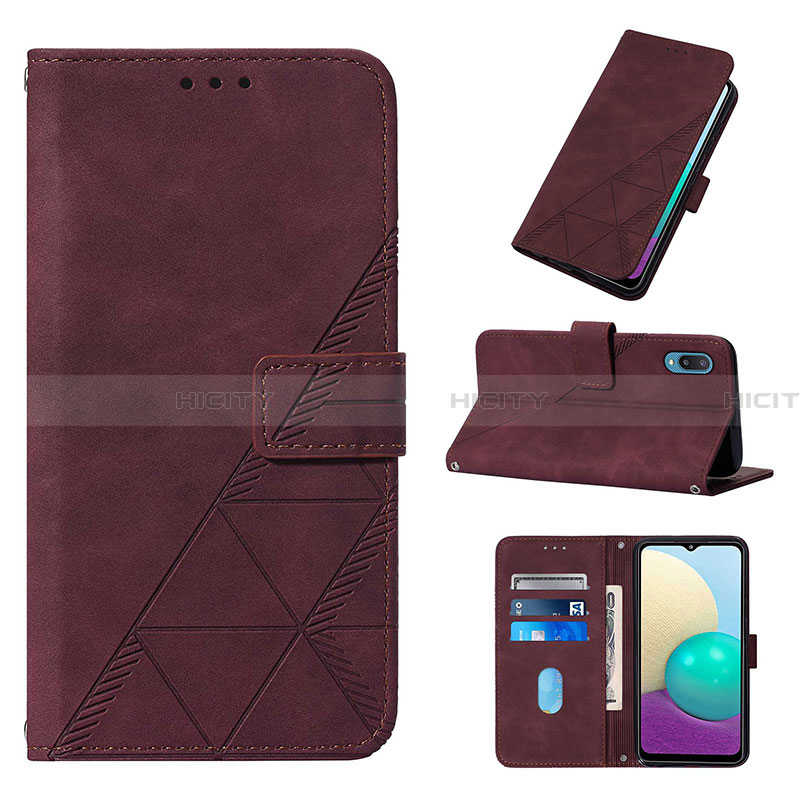 Custodia Portafoglio In Pelle Cover con Supporto Y01B per Samsung Galaxy A02