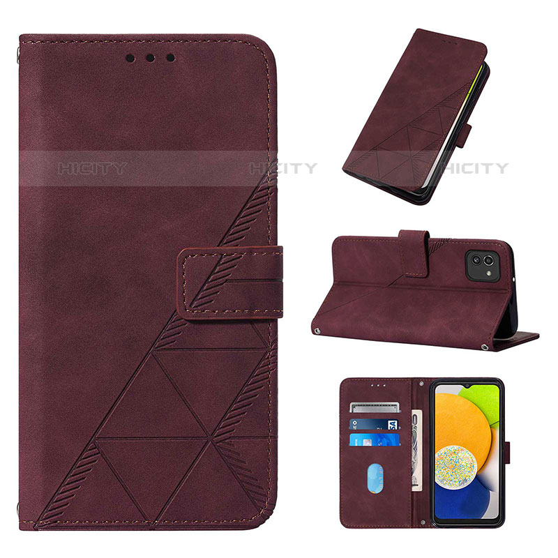 Custodia Portafoglio In Pelle Cover con Supporto Y01B per Samsung Galaxy A03