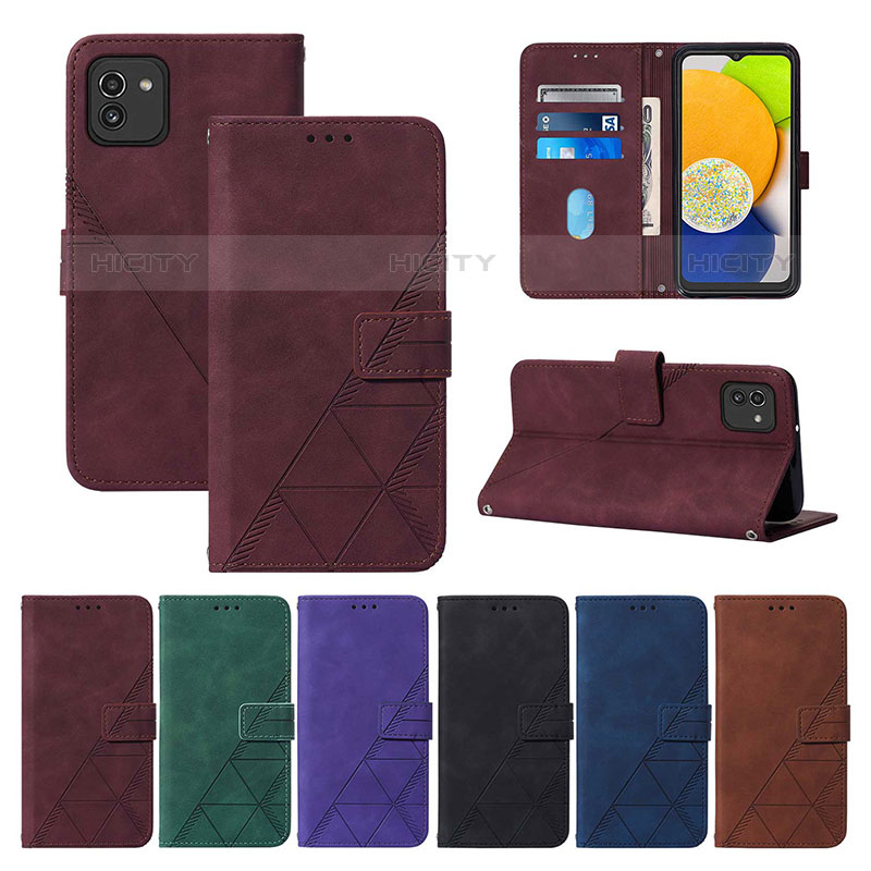 Custodia Portafoglio In Pelle Cover con Supporto Y01B per Samsung Galaxy A03