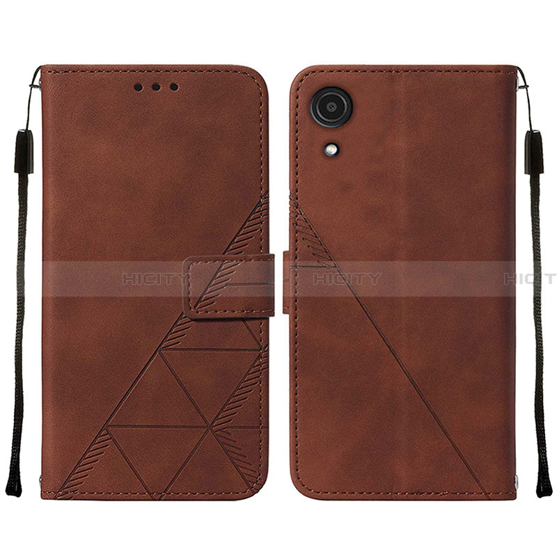 Custodia Portafoglio In Pelle Cover con Supporto Y01B per Samsung Galaxy A03 Core Marrone