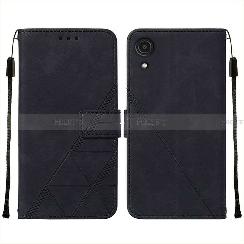 Custodia Portafoglio In Pelle Cover con Supporto Y01B per Samsung Galaxy A03 Core Nero