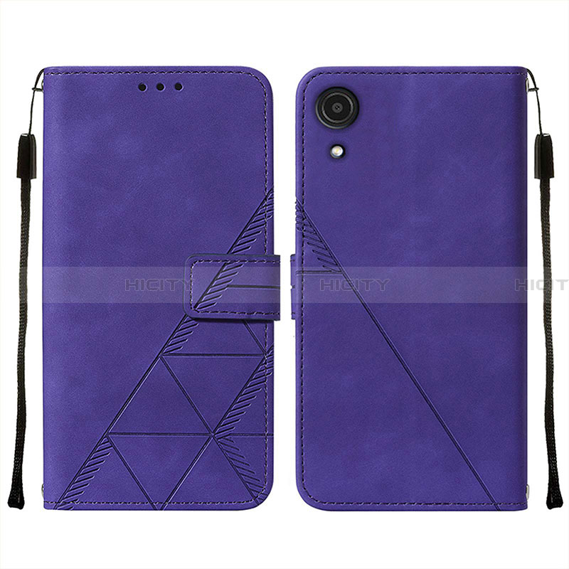 Custodia Portafoglio In Pelle Cover con Supporto Y01B per Samsung Galaxy A03 Core Viola