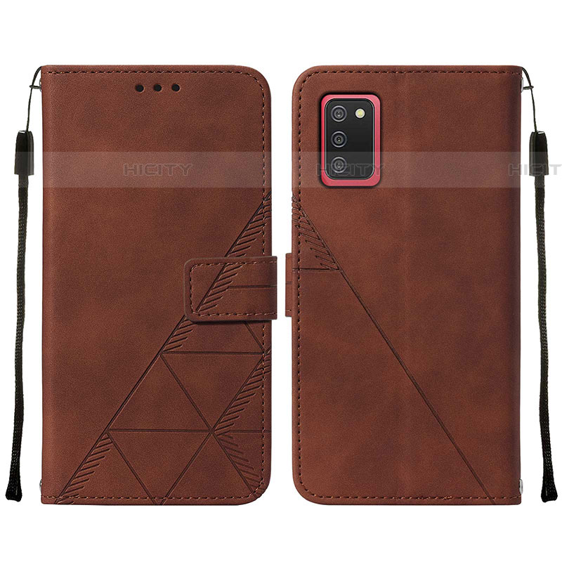 Custodia Portafoglio In Pelle Cover con Supporto Y01B per Samsung Galaxy A03s Marrone