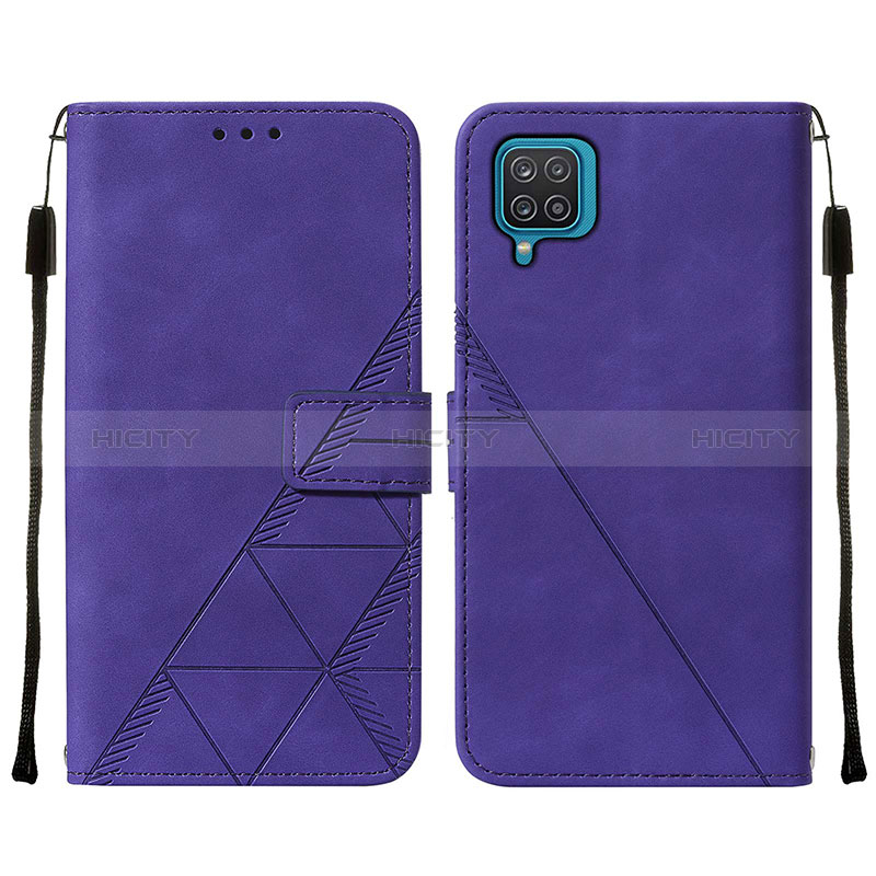 Custodia Portafoglio In Pelle Cover con Supporto Y01B per Samsung Galaxy A12 Nacho Viola