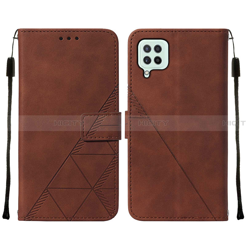 Custodia Portafoglio In Pelle Cover con Supporto Y01B per Samsung Galaxy A22 4G Marrone