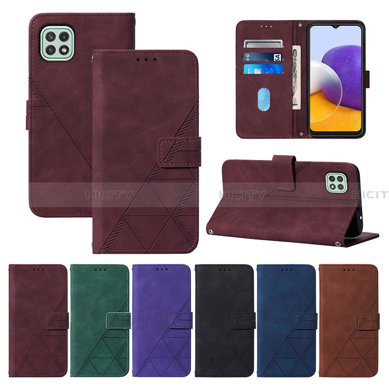 Custodia Portafoglio In Pelle Cover con Supporto Y01B per Samsung Galaxy A22 5G