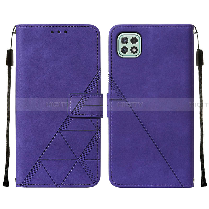 Custodia Portafoglio In Pelle Cover con Supporto Y01B per Samsung Galaxy A22 5G Viola