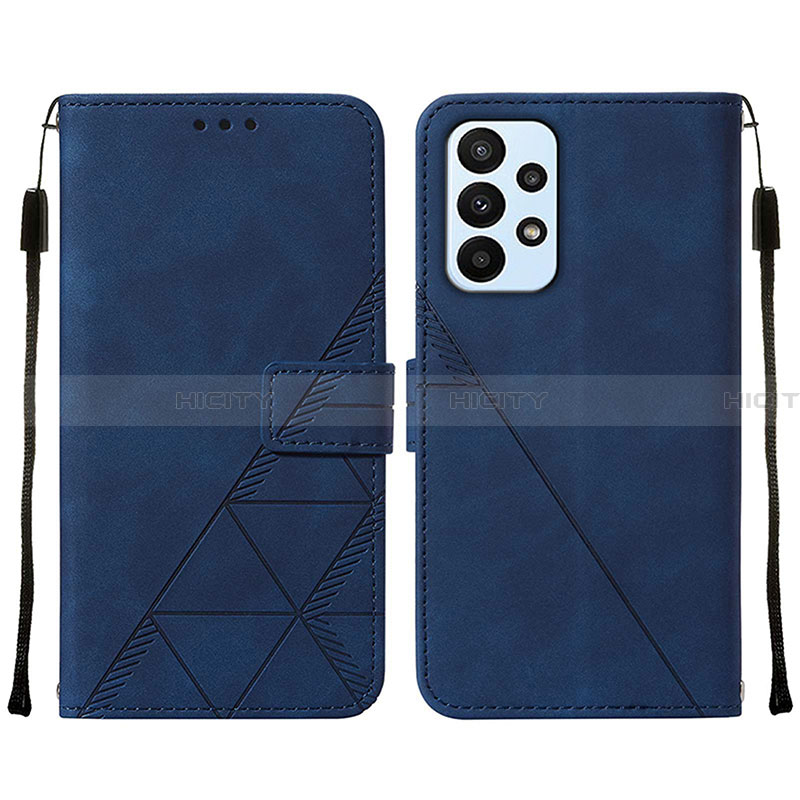 Custodia Portafoglio In Pelle Cover con Supporto Y01B per Samsung Galaxy A23 4G Blu