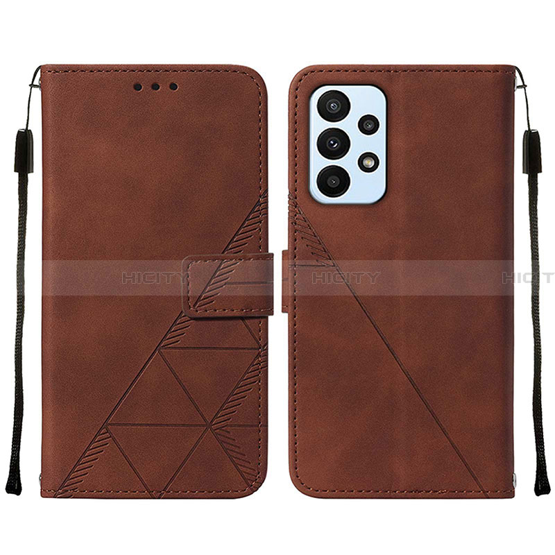 Custodia Portafoglio In Pelle Cover con Supporto Y01B per Samsung Galaxy A23 4G Marrone