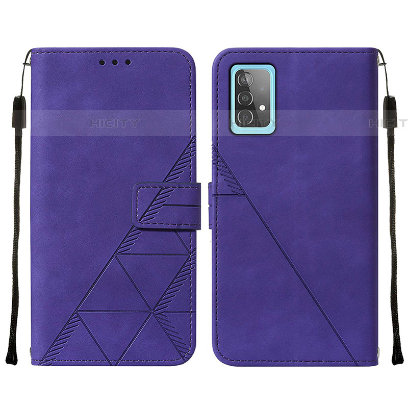 Custodia Portafoglio In Pelle Cover con Supporto Y01B per Samsung Galaxy A52 5G Viola