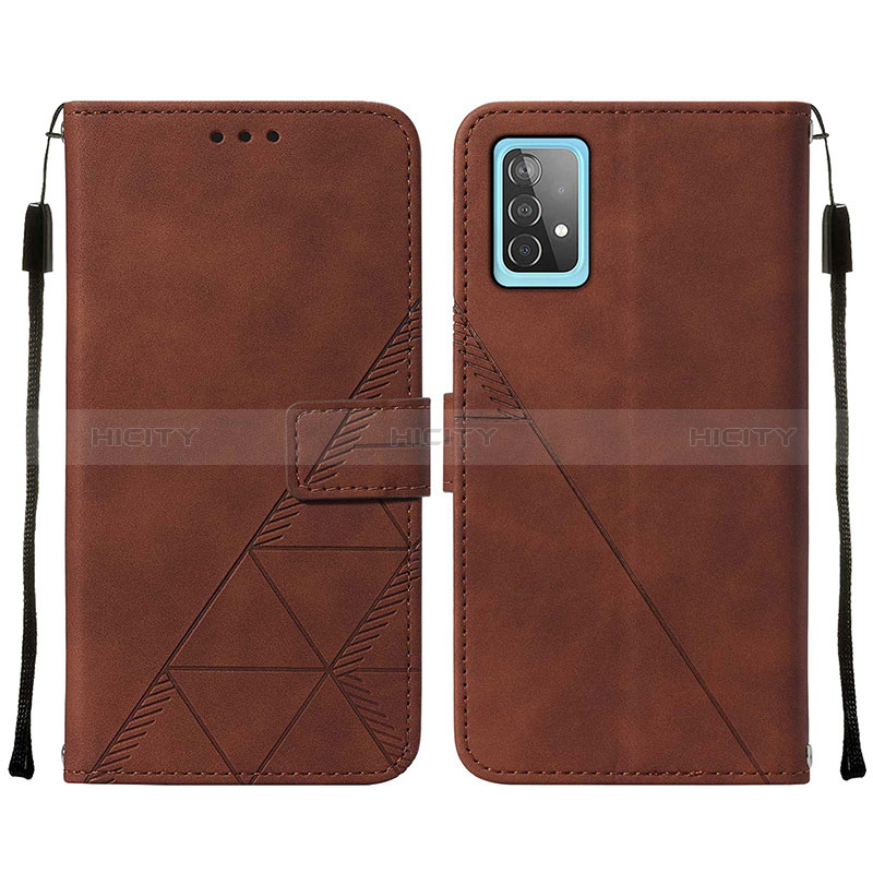 Custodia Portafoglio In Pelle Cover con Supporto Y01B per Samsung Galaxy A52s 5G Marrone